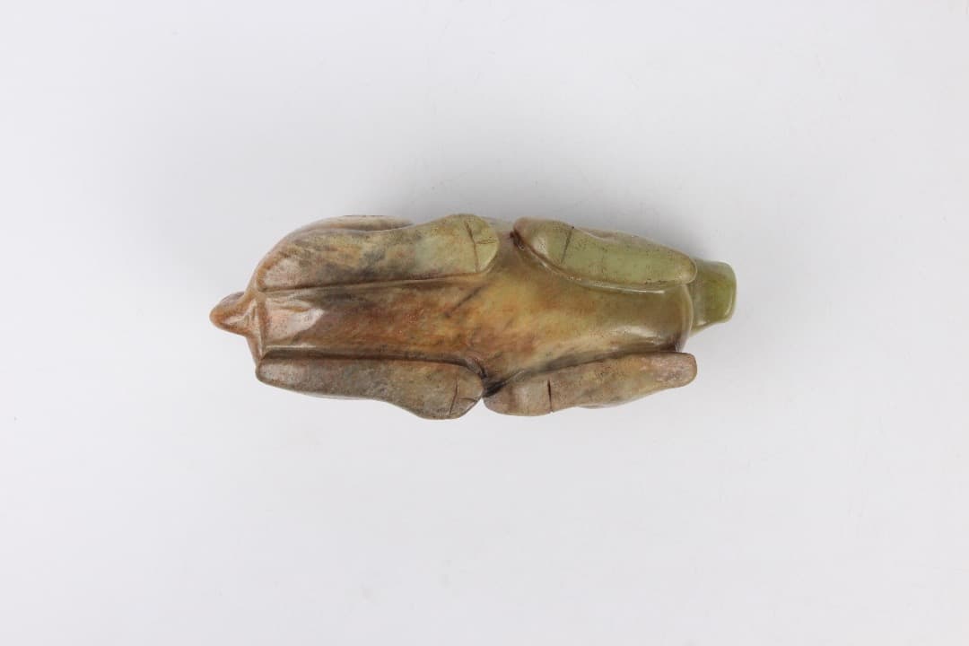 中国美術　和田玉 牛彫刻 玉器 細工 時代品 ENM23-7