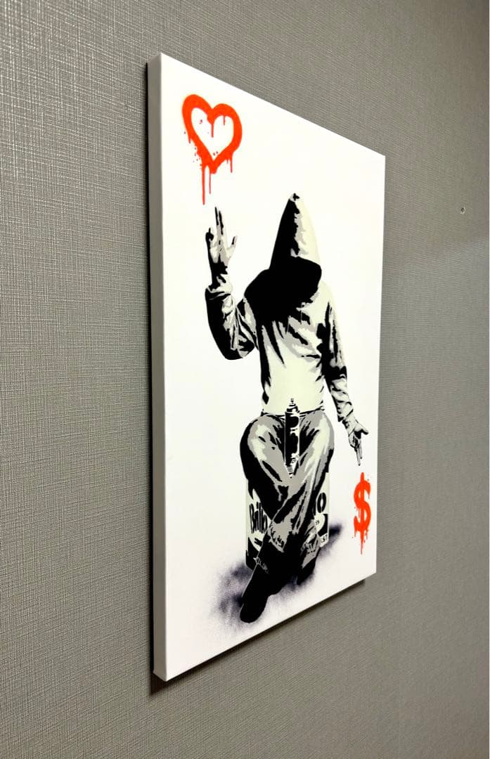 No.196木枠付きキャンバスアート　ブランドアートポスター　BANKSY