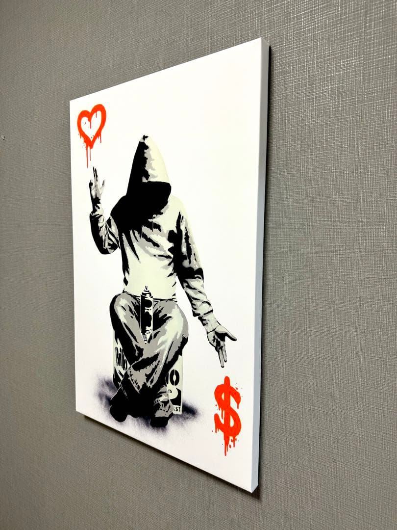 No.196木枠付きキャンバスアート　ブランドアートポスター　BANKSY