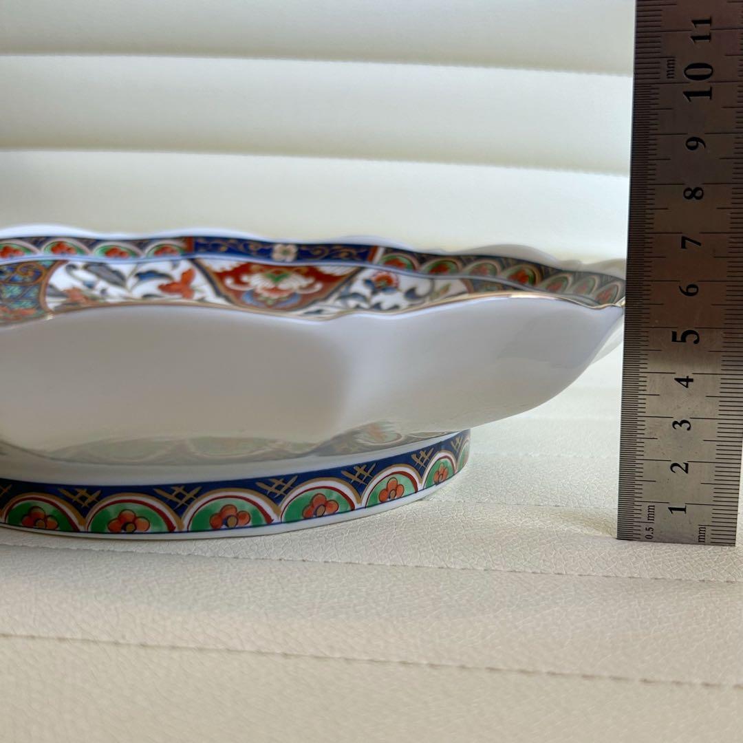 有田焼　丸喜陶苑　大皿　小皿5枚セット　色絵　染錦花鳥　古伊万里　取り皿　高台皿