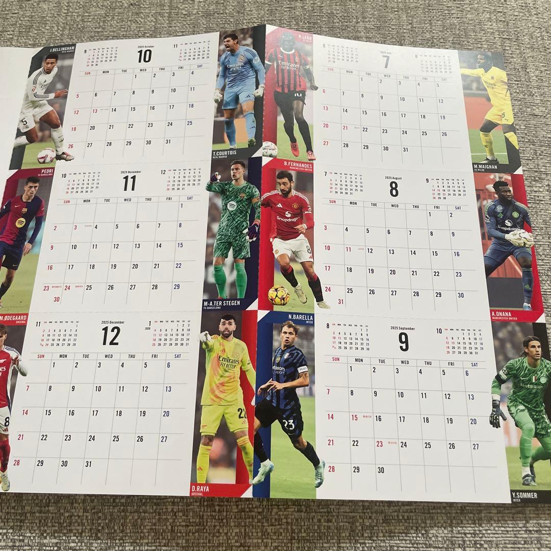 【サッカーファン必見&激レア】卓上カレンダー　壁掛けカレンダー　ポスター9枚