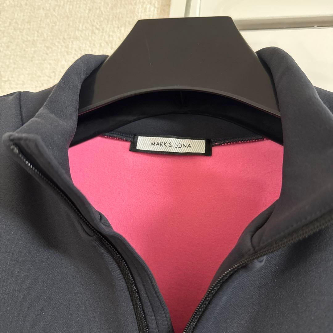 MARK&LONA ゴルフ ハーフジップ プルオーバー ブラック サイズ48