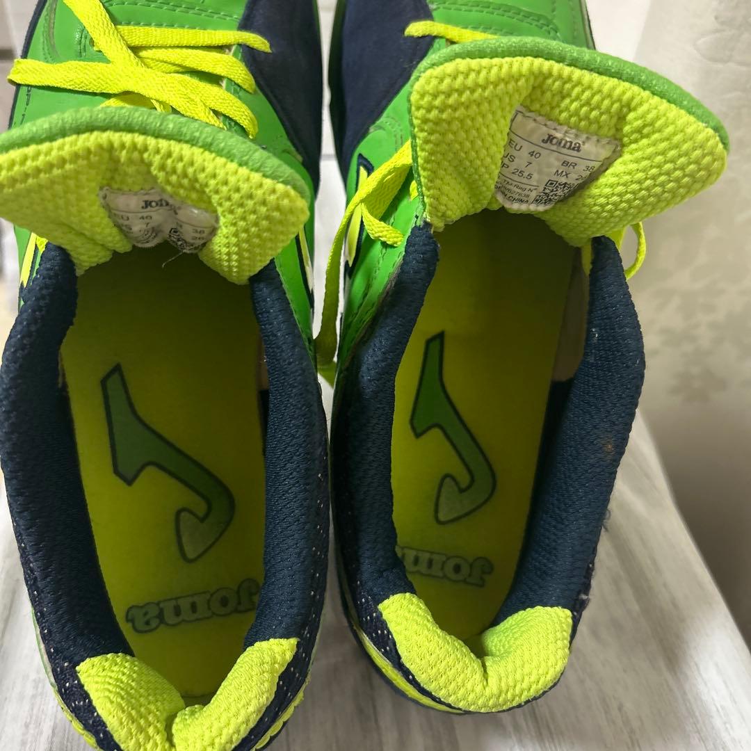 JOMA TOP FLEXのフットサルシューズ★ 25.5cmグリーン×ネイビー