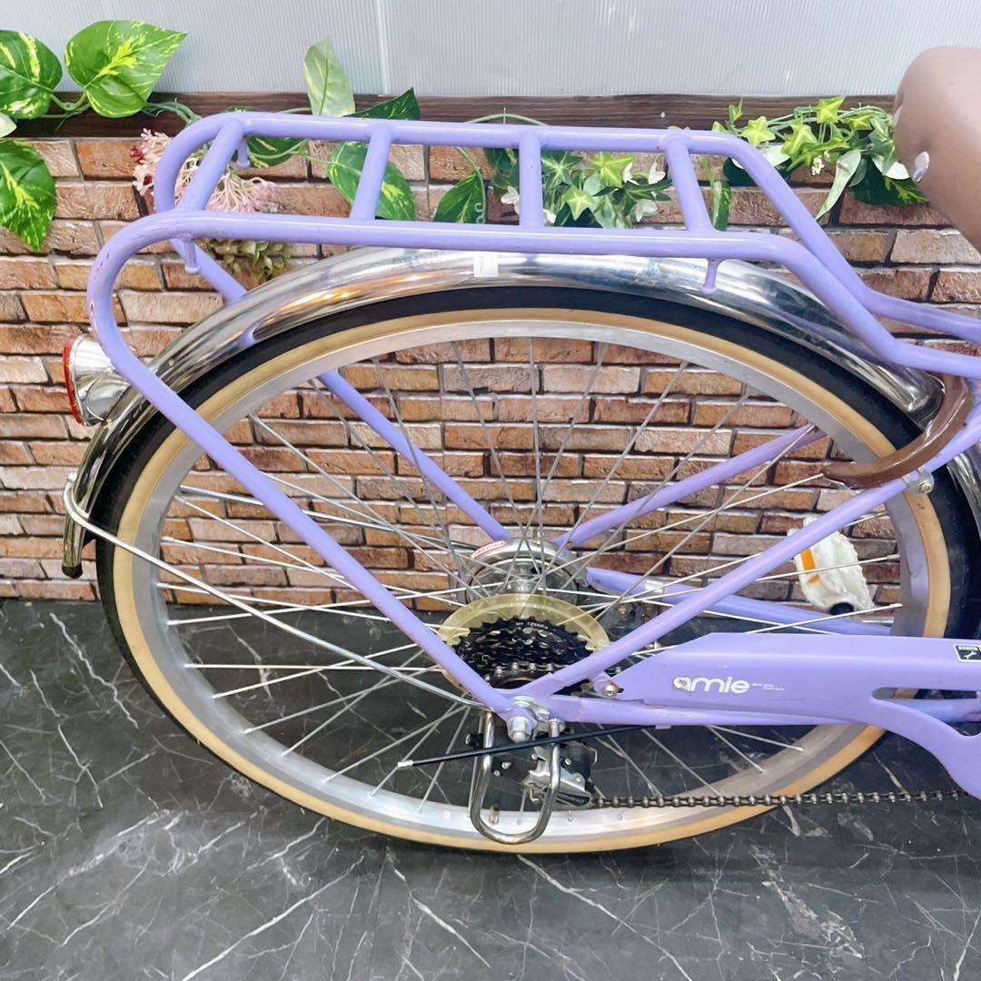 【26】子供用自転車 子供車 amie パープル 26インチ