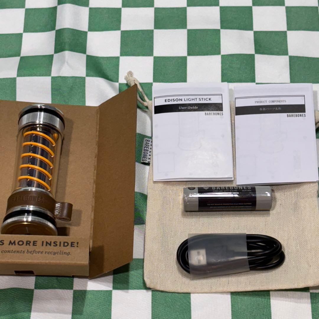 ベアボーンズエジソンライトスティックLED シルバー 未使用品