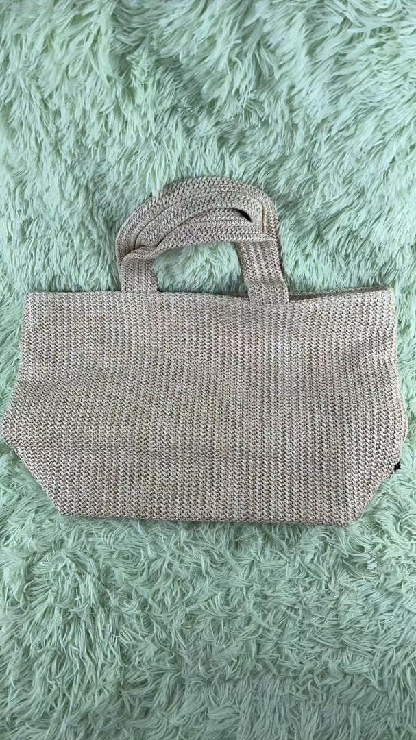 ノベルティ ベージュ トートバッグ レディース かごバッグ 美品