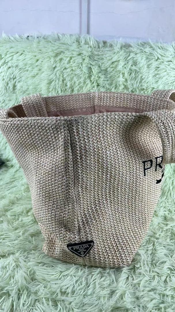 ノベルティ ベージュ トートバッグ レディース かごバッグ 美品