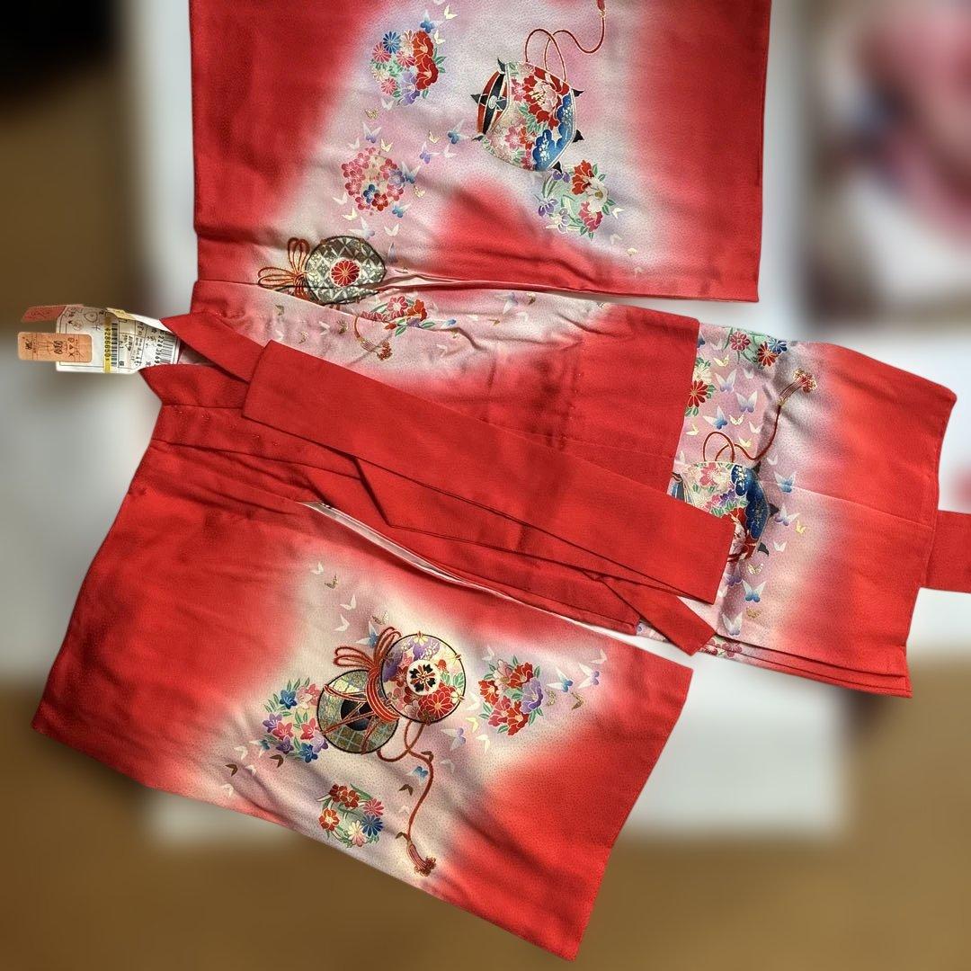 正絹？七五三 赤い着物セット 子供用