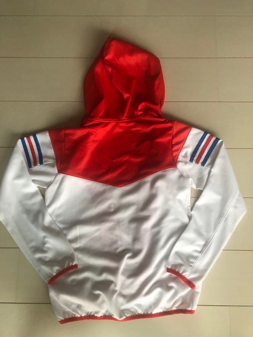 adidas ジャージ上下セット オレンジ　白　Mジャケット　Sパンツ