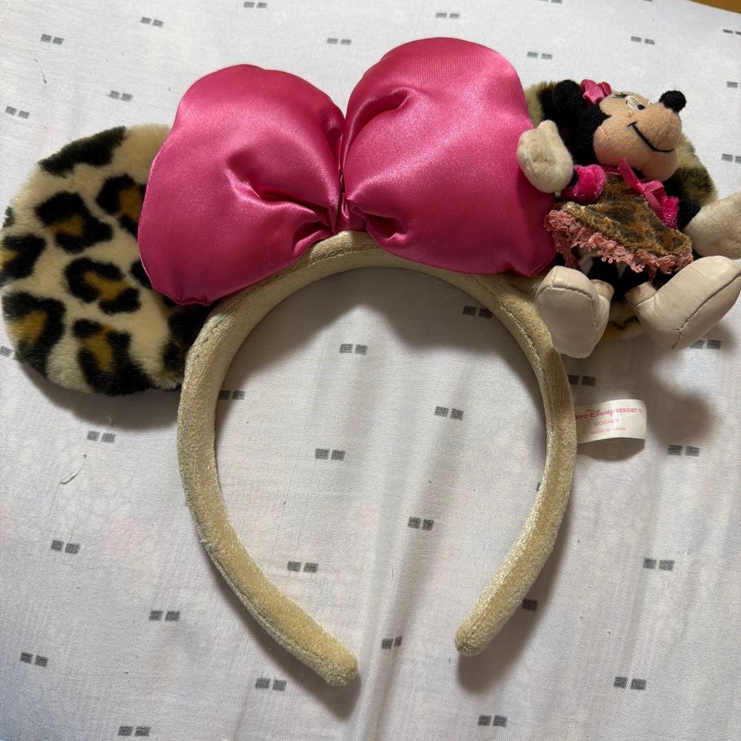 ミニーマウス カチューシャ ヒョウ柄　ディズニーランド
