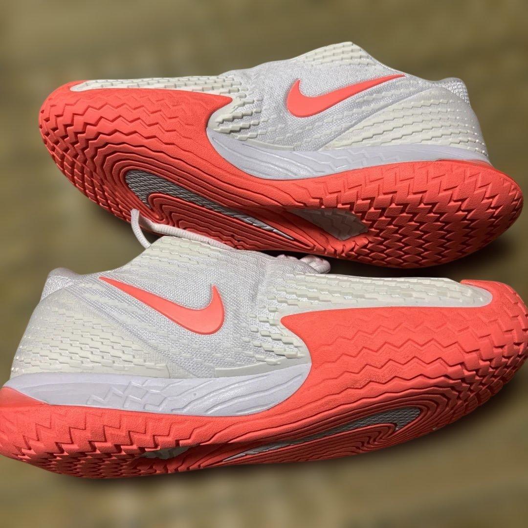 【ナダル】Nike テニスシューズ ホワイト/オレンジ　25cm