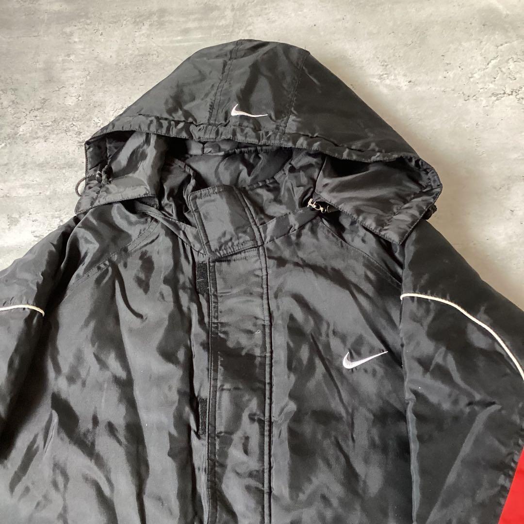 90s NIKE ナイキ　ナイロンジャケット　ロングジャケット　ブラック