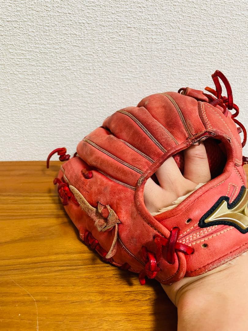 ミズノ　Mizuno Global Elite 軟式グローブ レッド　少年用