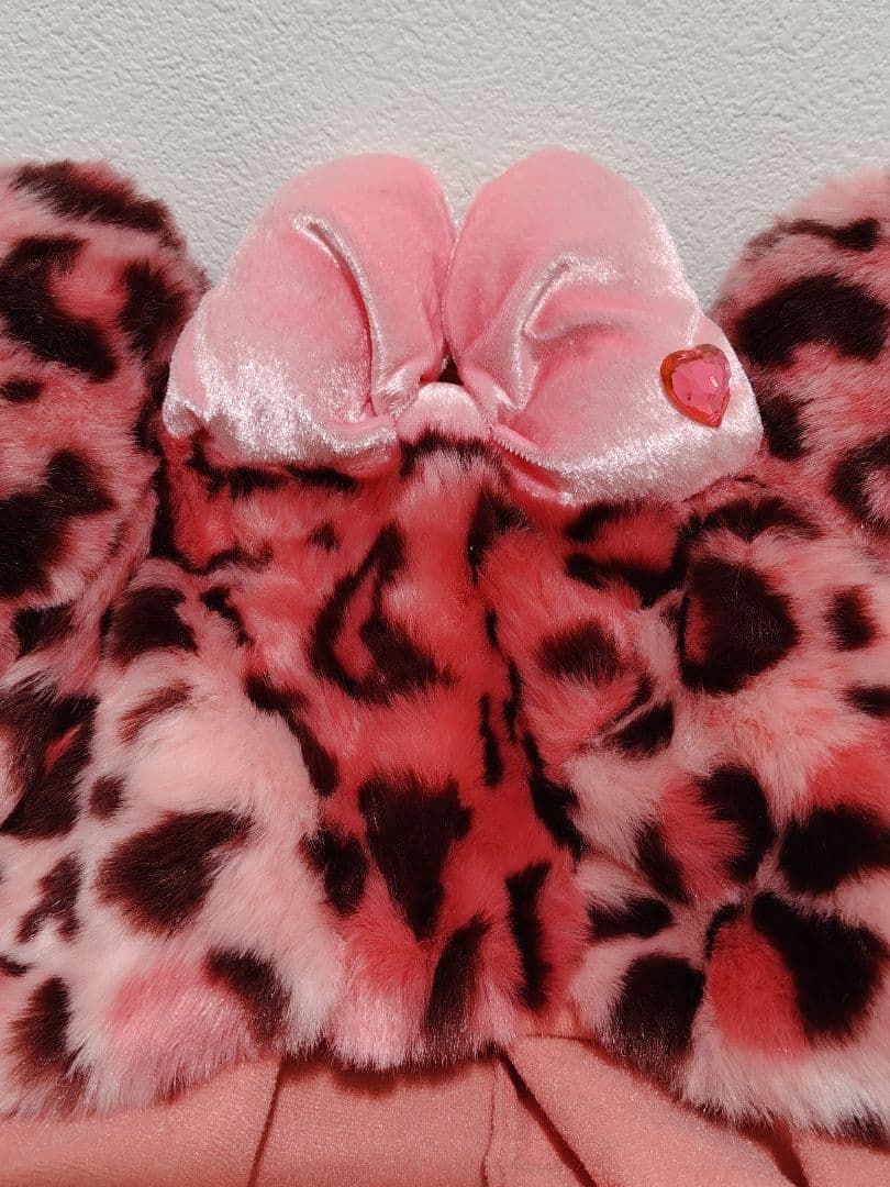 ディズニーランド　ファンキャップ　ミニーマウス　ヒョウ柄　美品