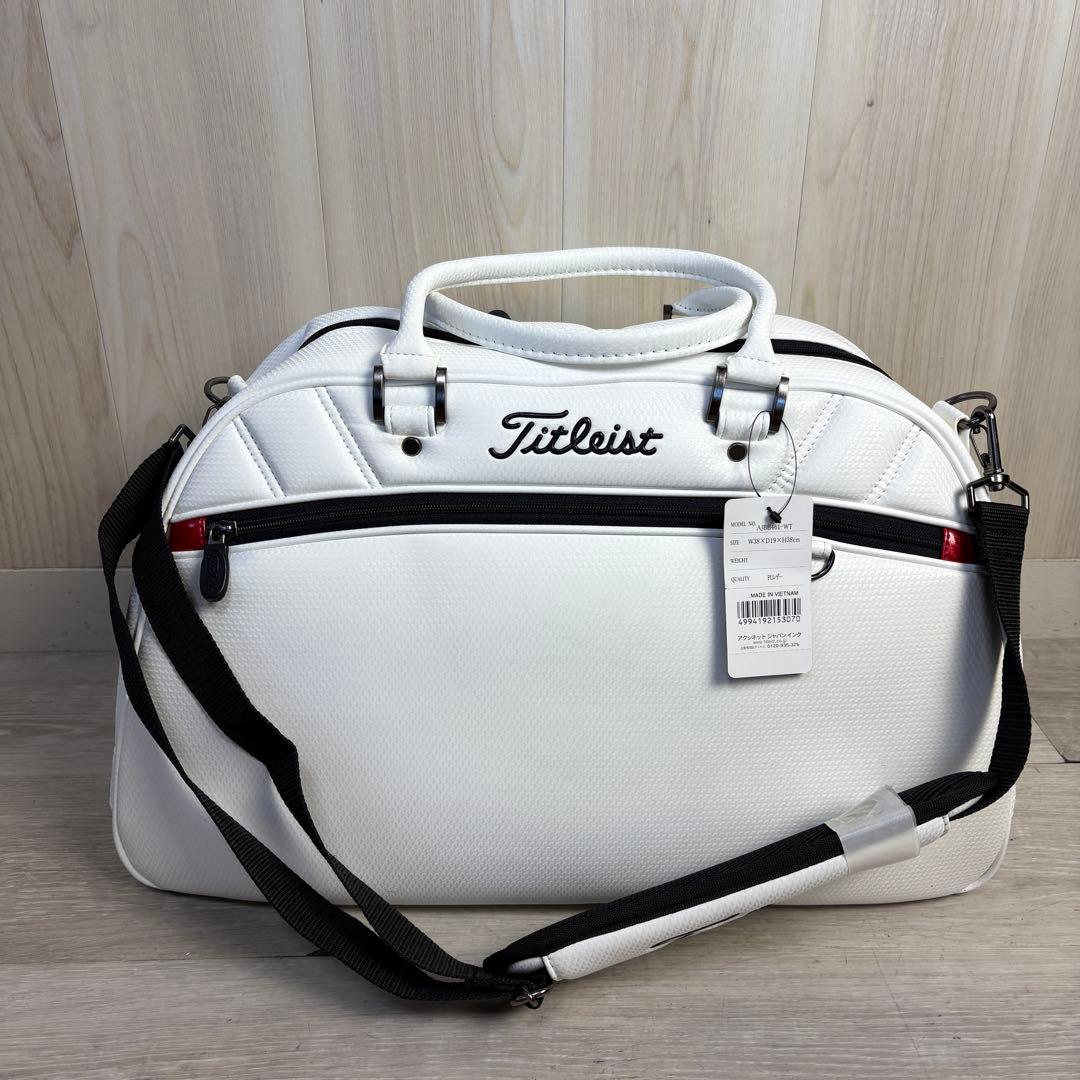 【未使用】タイトリスト Titleist ボストンバッグ PUレザー ホワイト
