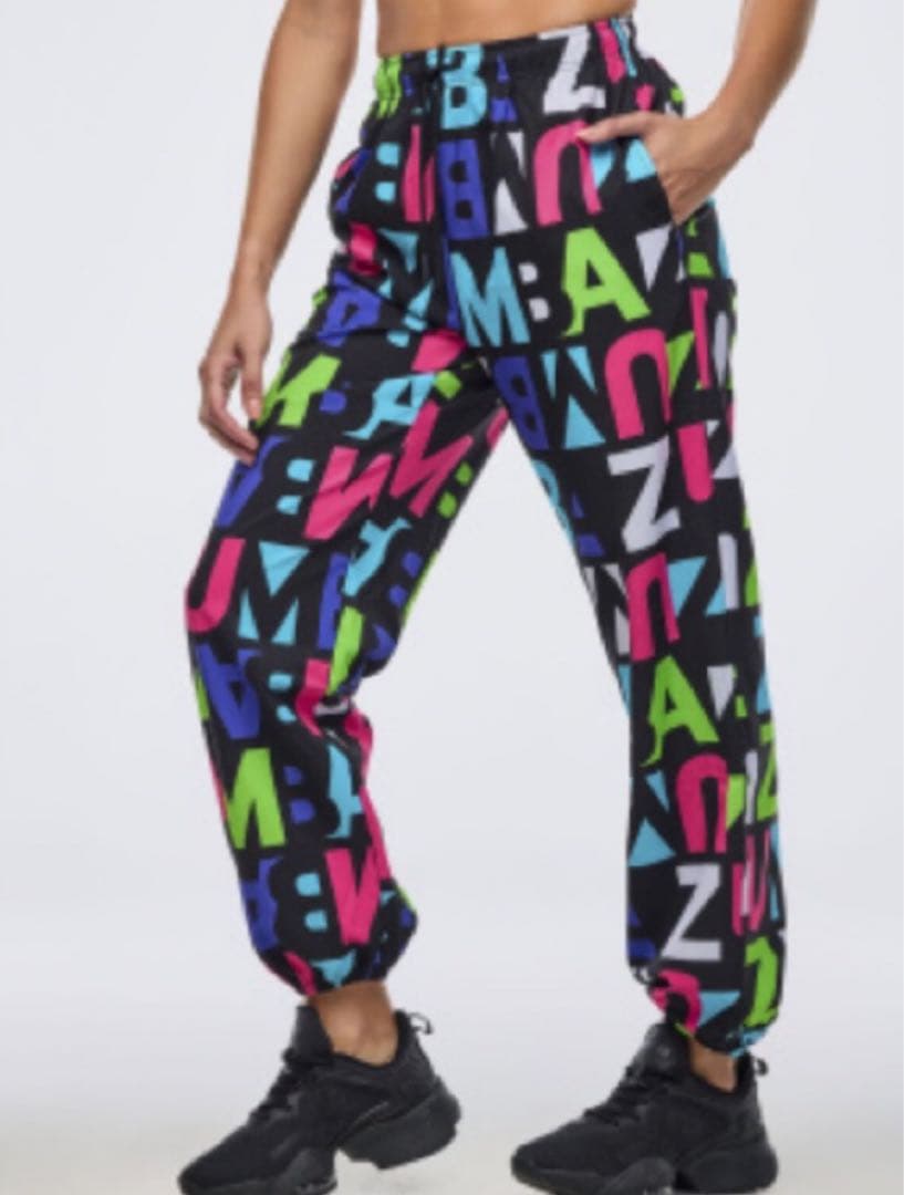 定価¥13,860 ZUMBA 正規品 ネオンカラフルプリント バギーパンツ