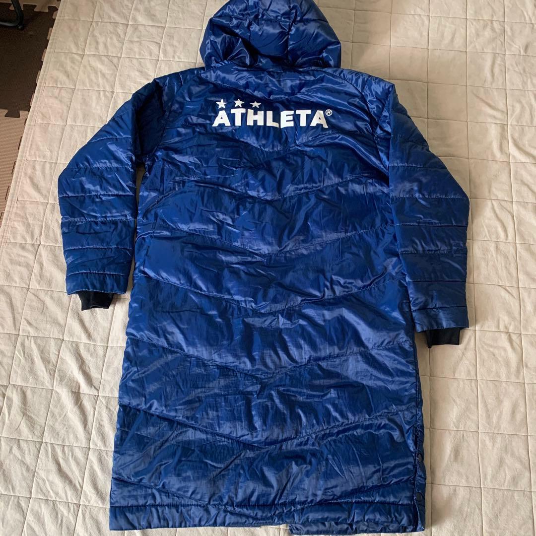 ATHLETA ネイビー ベンチコート フード付き160