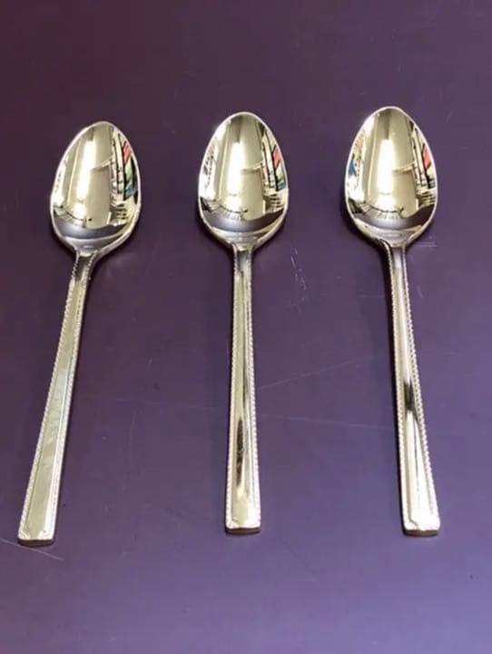 ラッキーウッド 金メッキコーヒースプーン×３本