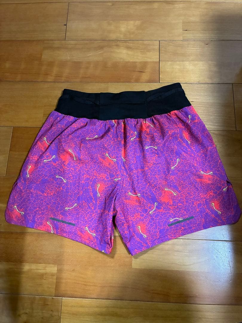 asics ELDORESO 紫・オレンジ柄 Lサイズ ショーツ