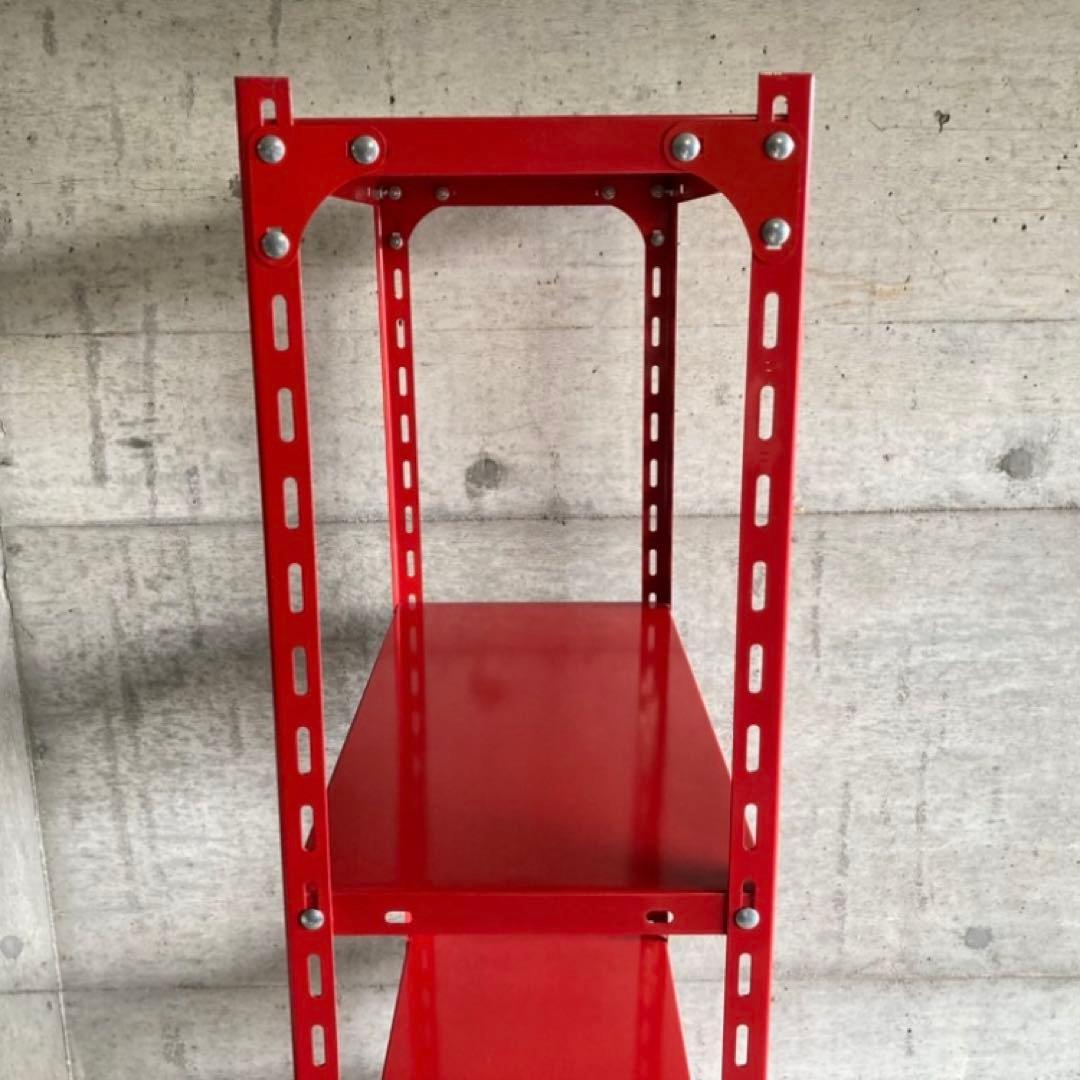 スチール ラック シェルフ 飾り棚 置物台 展示 什器 赤色 ポップ 大型 家具