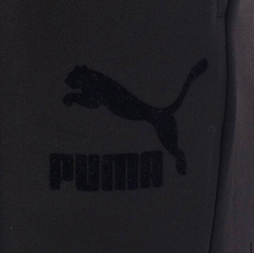 PUMA ブラック フレアパンツT7 ニットパンツ W