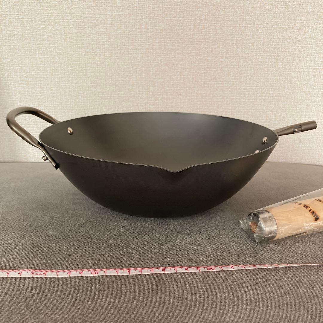 【送料込み】リバーライト 極　日本製 中華鍋　炒め鍋 鉄フライパン お玉付き