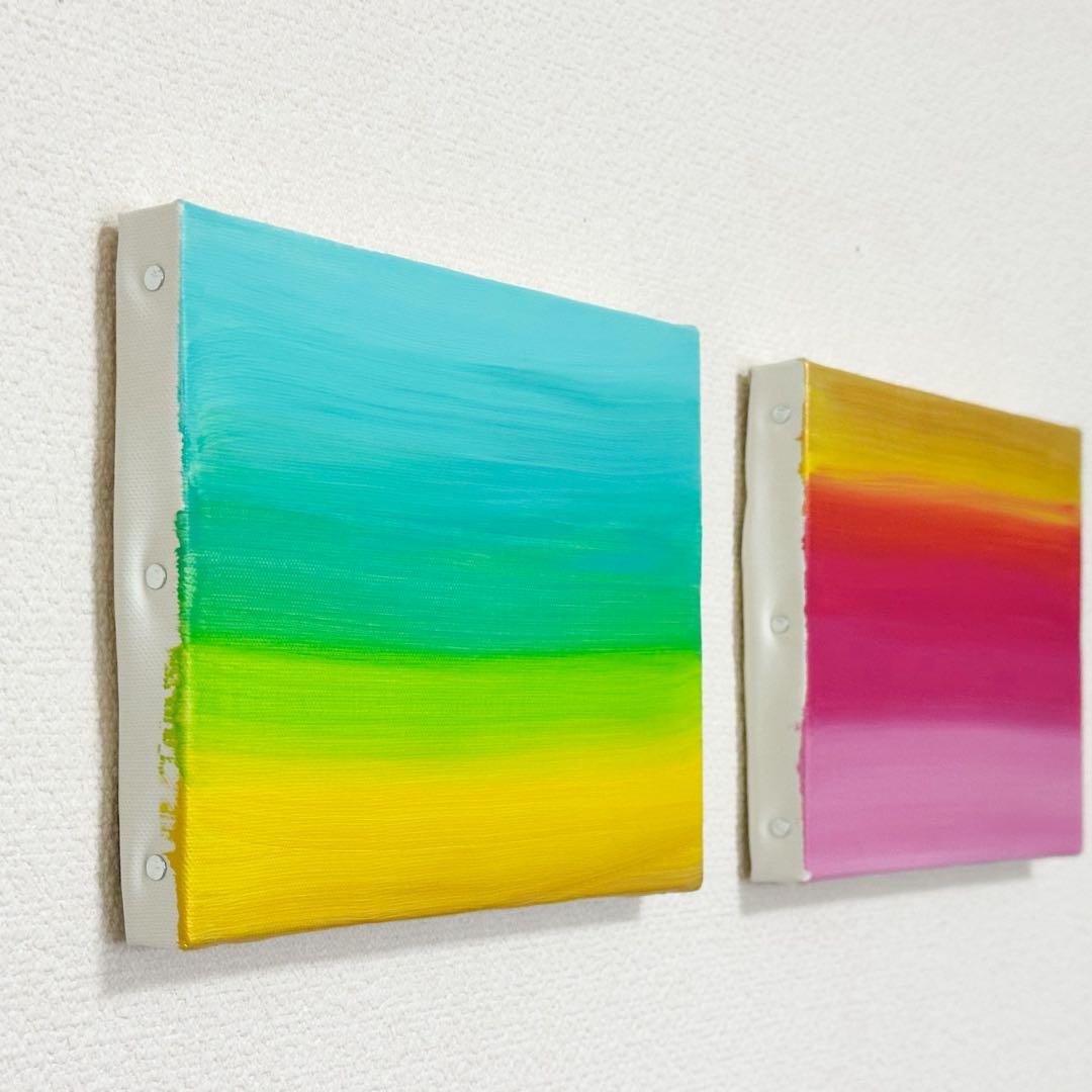 アクリルグラデーション絵画2点セット