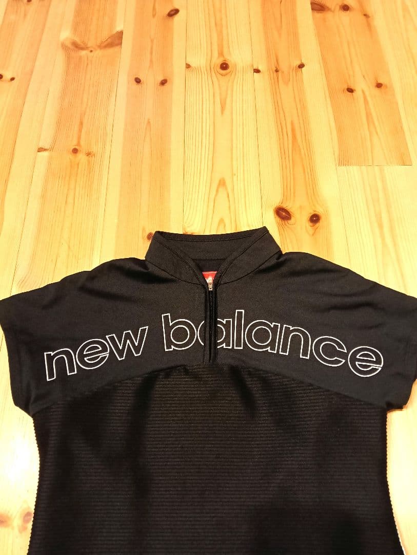 美品 new balance GOLF ドビーボーダーハーフジップワンピース