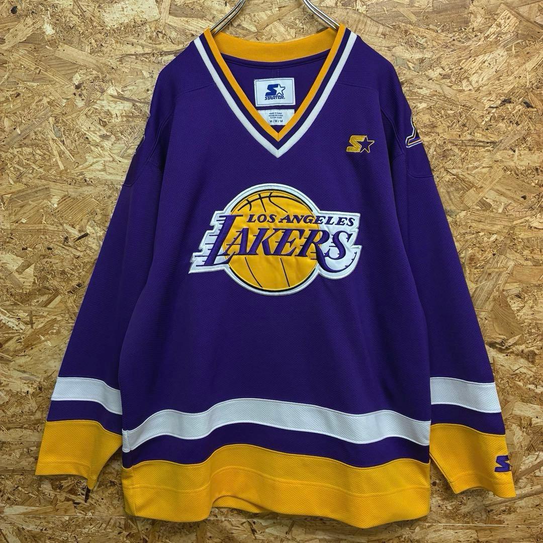 ★STARTER×L.A.LAKERS★ゲームシャツ★サイズM★古着★送料無料★