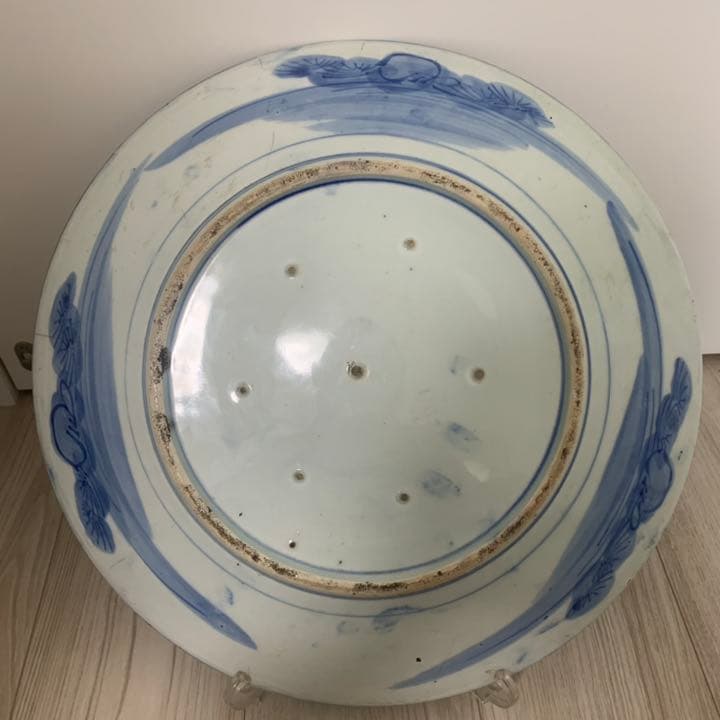染付　古伊万里　大皿　41cm 飾皿　絵皿　料亭　小料理