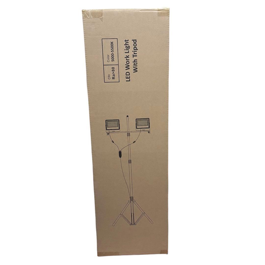 投光器 LED 作業灯 200W 21000LM 2灯式 三脚スタンド付き
