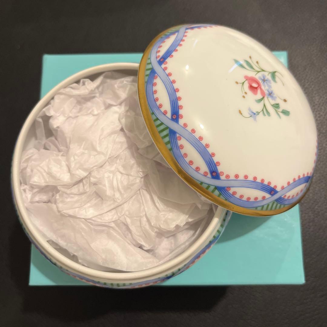 ティファニー⭐️リモージュ花柄陶器小物入れ