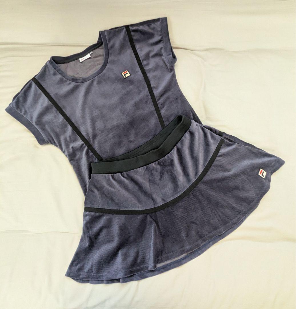 FILA テニスウェア　セットアップ　上下　ゲームシャツ＆スコート　レディース