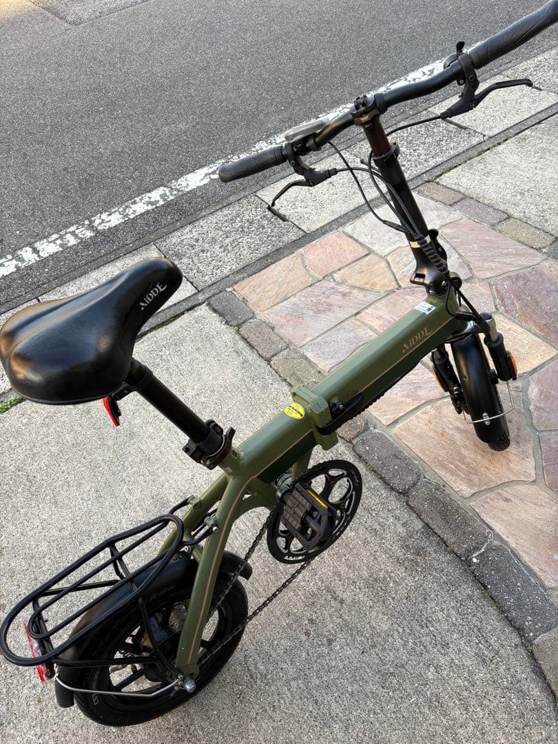 AIDOL 折りたたみ電動アシスト自転車 オリーブグリーン