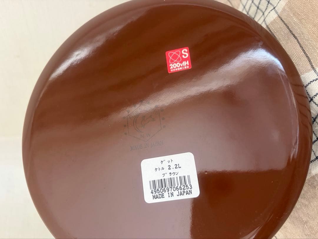 ★未使用 野田琺瑯 月兎印2.2Lケトル ブラウン