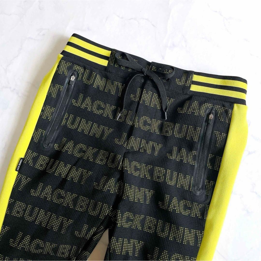 美品 ジャックバニー ロゴ総柄トラックパンツ ゴルフウェア サイドライン M