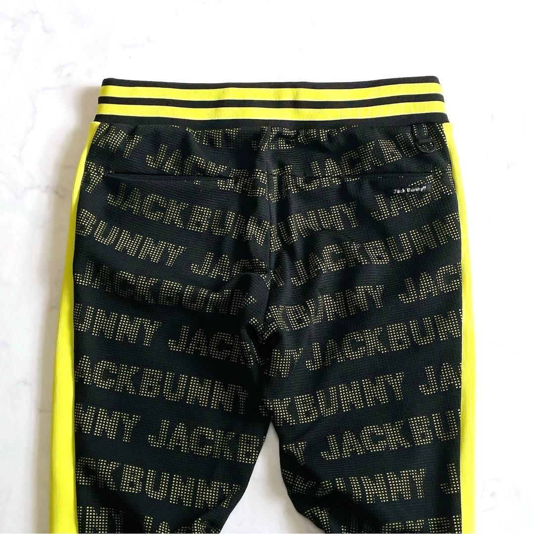 美品 ジャックバニー ロゴ総柄トラックパンツ ゴルフウェア サイドライン M