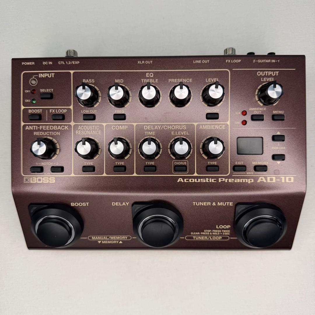 【極美品】BOSS AD-10 Acoustic Preampアコギ用プリアンプ