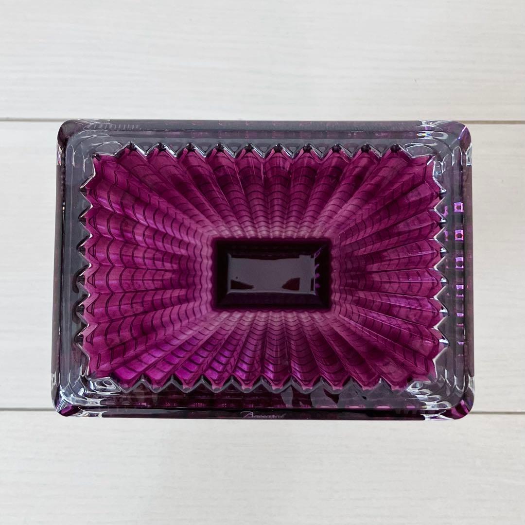Baccarat バカラ　花瓶　フラワーベース　アイベーススクエアS パープル