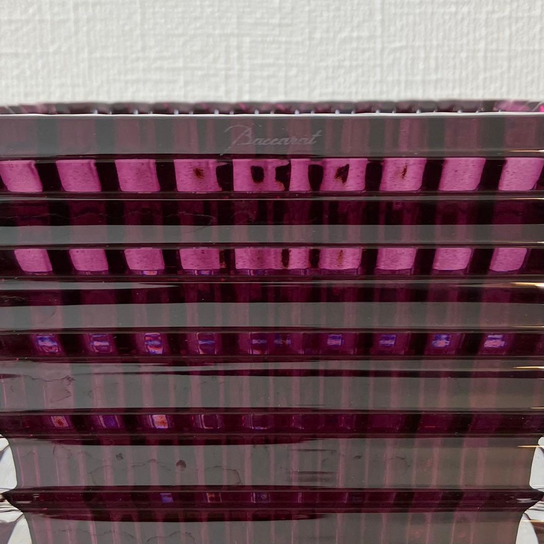 Baccarat バカラ　花瓶　フラワーベース　アイベーススクエアS パープル