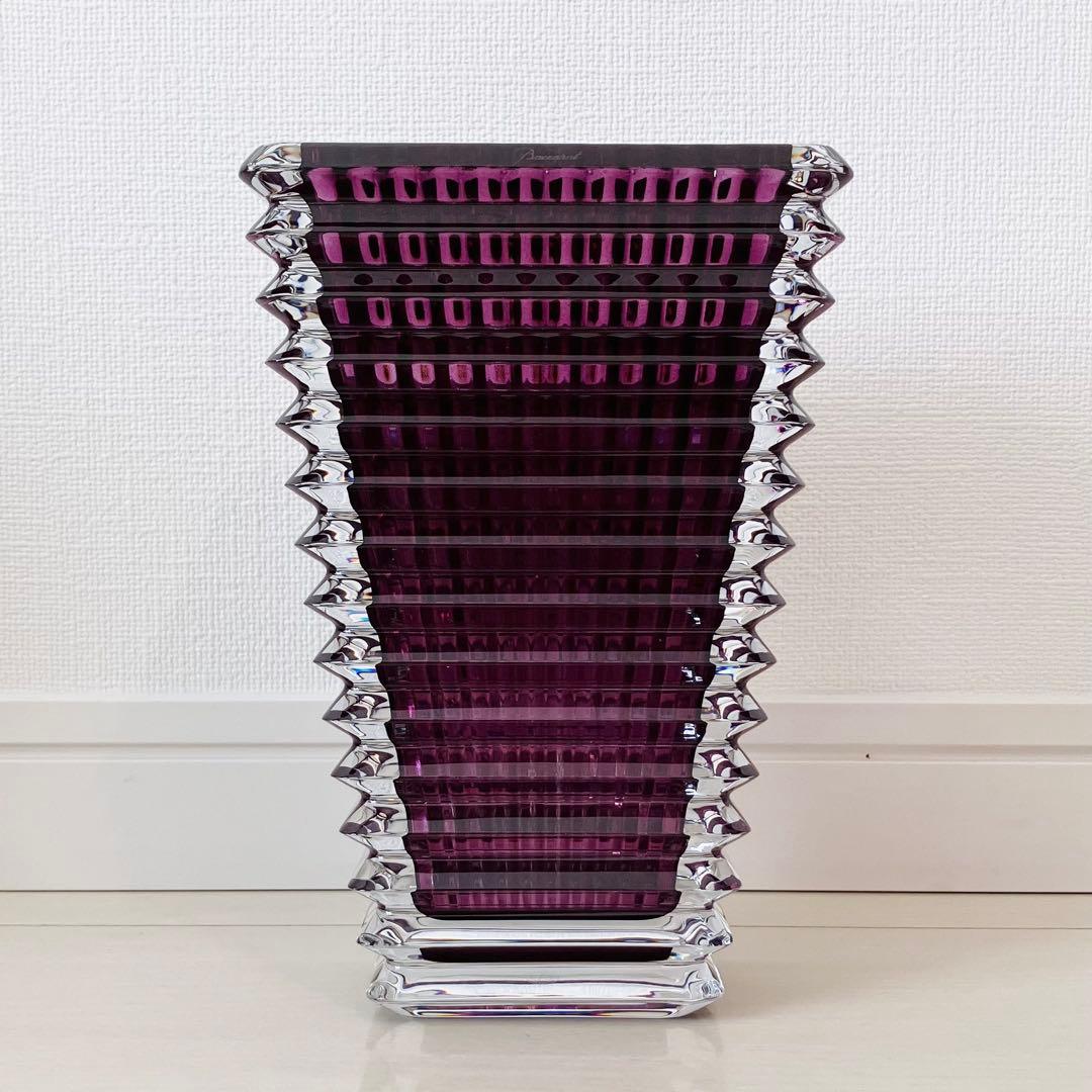 Baccarat バカラ　花瓶　フラワーベース　アイベーススクエアS パープル