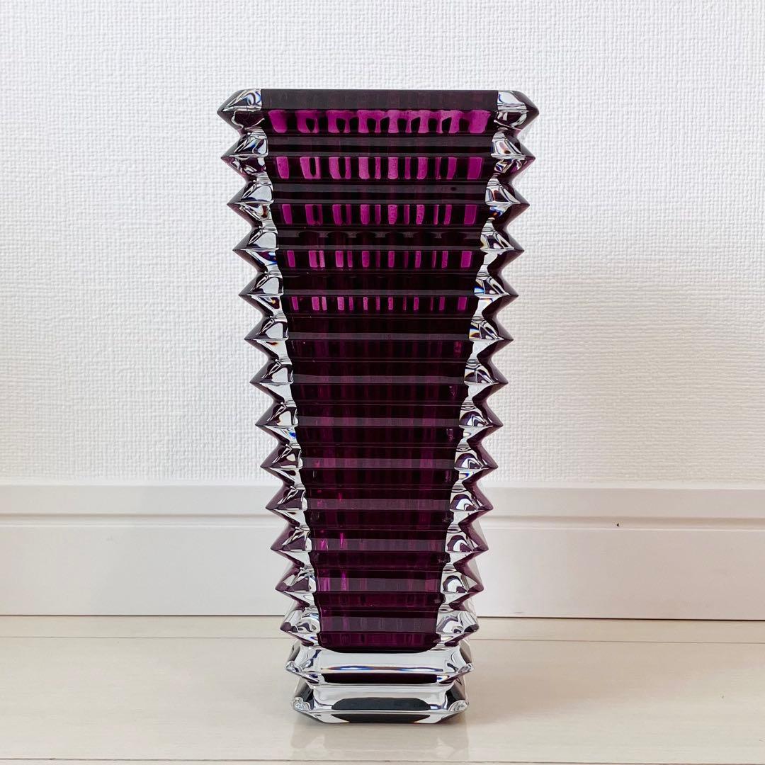 Baccarat バカラ　花瓶　フラワーベース　アイベーススクエアS パープル