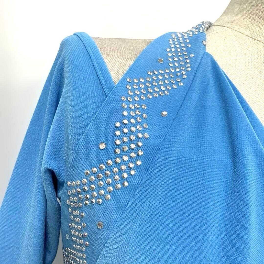 Y5769【クリエイトサン】★M ロイヤルブルー セットアップ 社交ダンス