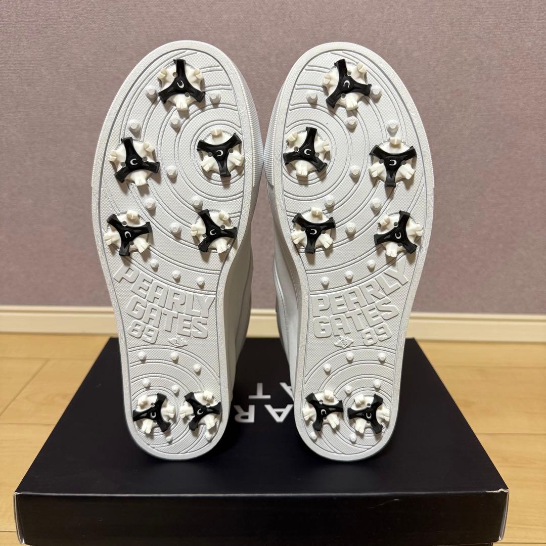 新品未使用 パーリーゲイツ 白ハイカットスパイクシューズ ビス替付き 24cm