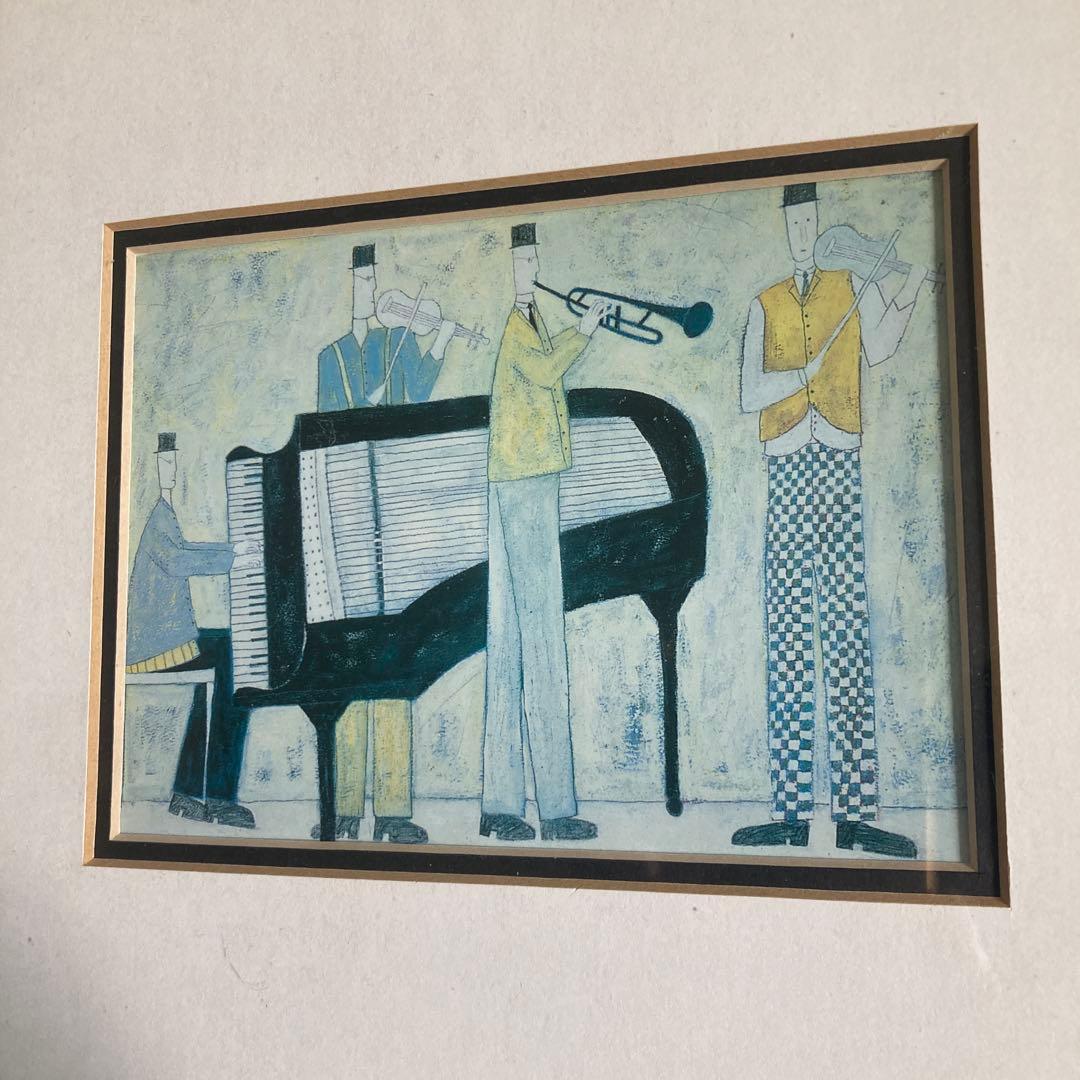 1999 USA製　アノラ・スペンス「ミュージシャン」　絵画　木製額