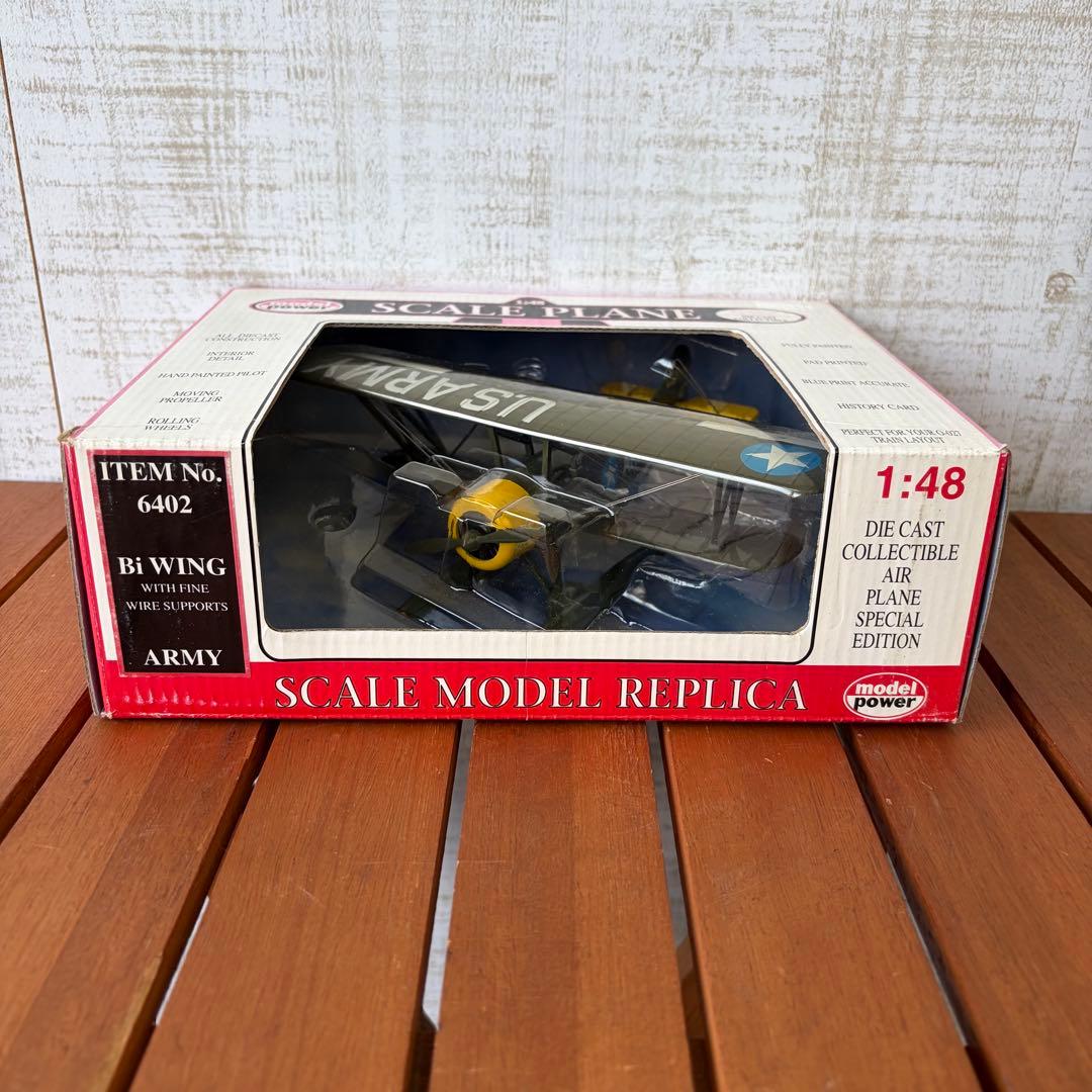 希少 1/48 MODEL POWER ダイキャスト製 複葉機 飛行機 模型