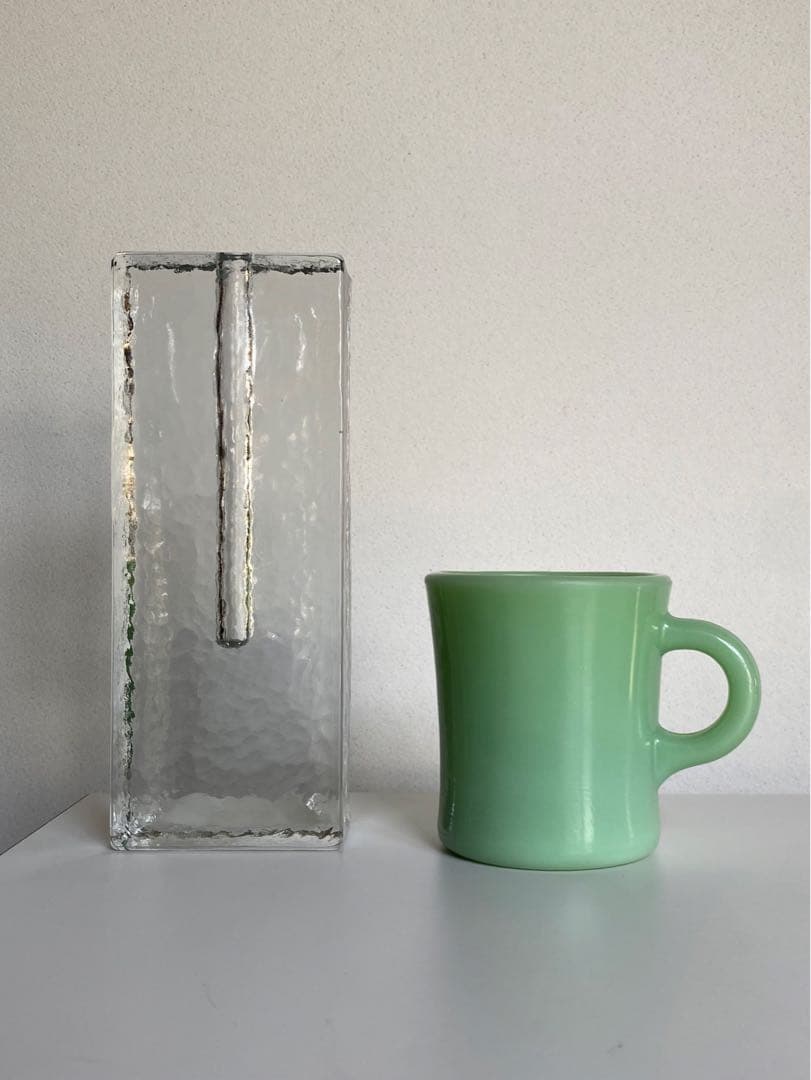ドイツ アンティーク ビンテージ クリア 大 ❸花瓶 フラワーベース 四角 美品