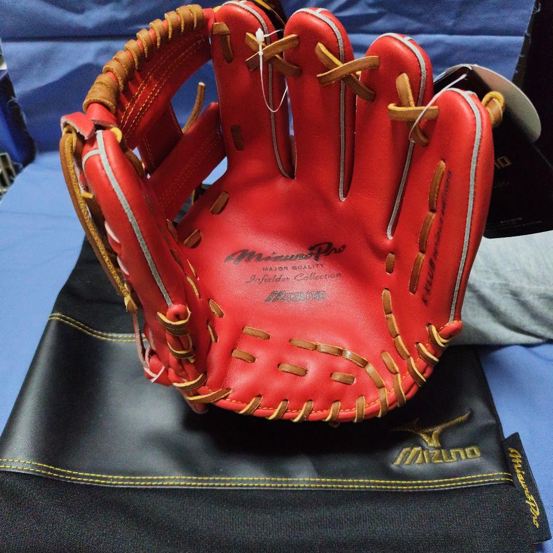 Mizuno Pro スプレンディッドオレンジ軟式グローブ 収納袋付き