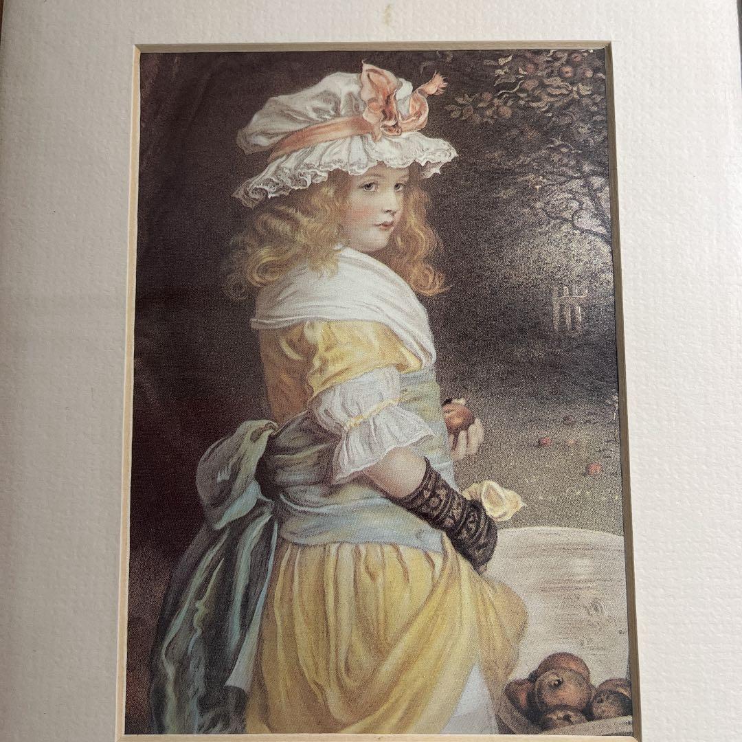 Antique  アンティーク  少女 額縁   イタリア