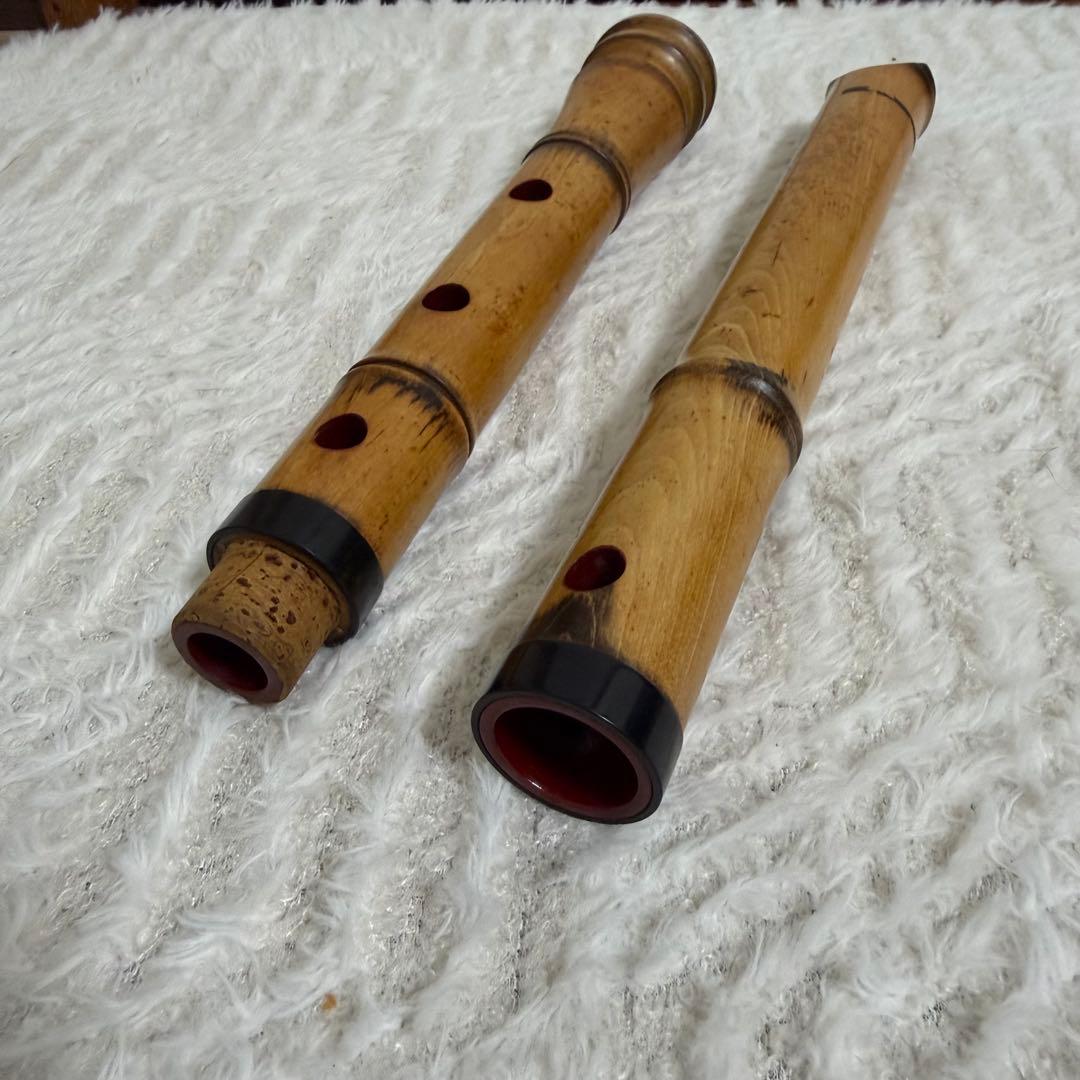 【美品】都山流 虚竹 一尺八寸　尺八本体　墨刻印